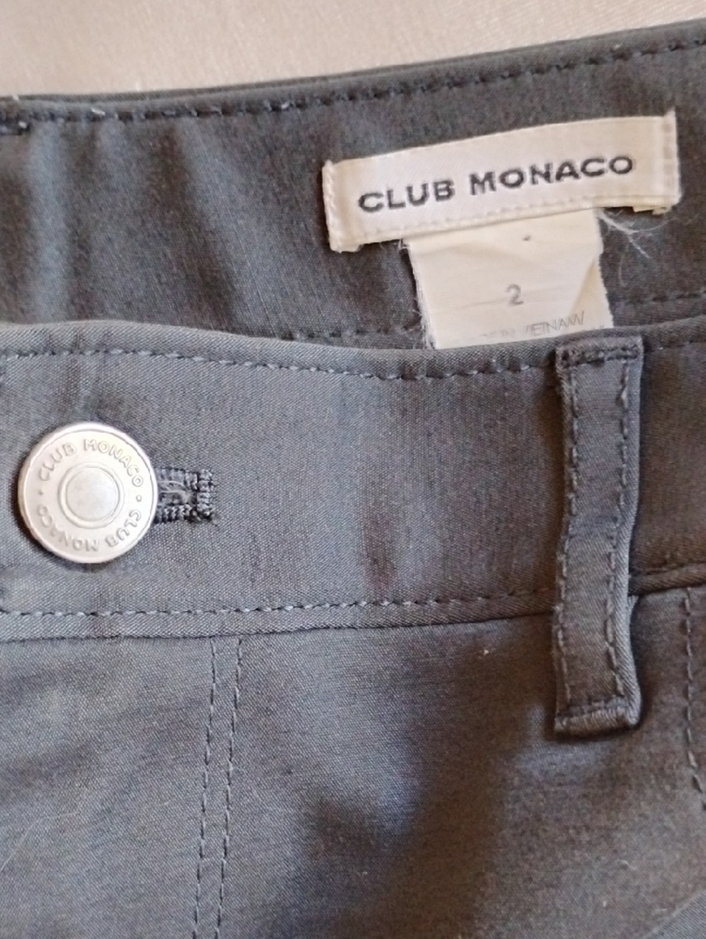 Club Monaco Mid Rise Stretch Skinny Ankle Pants 2 Slate Gray Jean - Picture 3 of 7